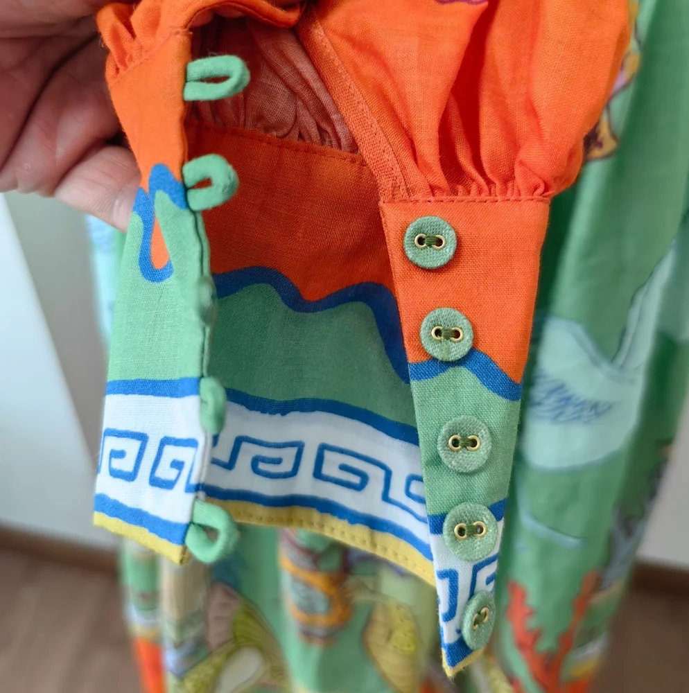 ALEMAIS surrealist summer ramie shirt dress - Picture 16 of 16